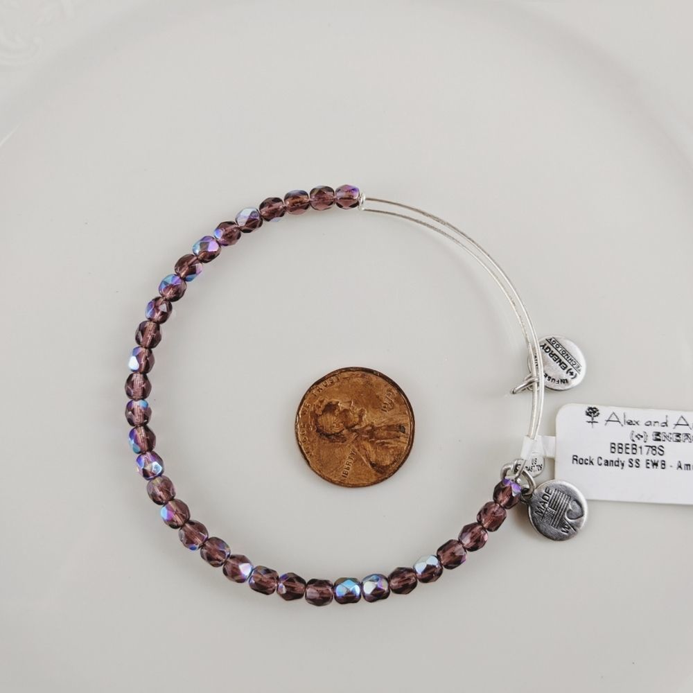 Alex and Ani Silver Rock Candy Amethyst Bracelet